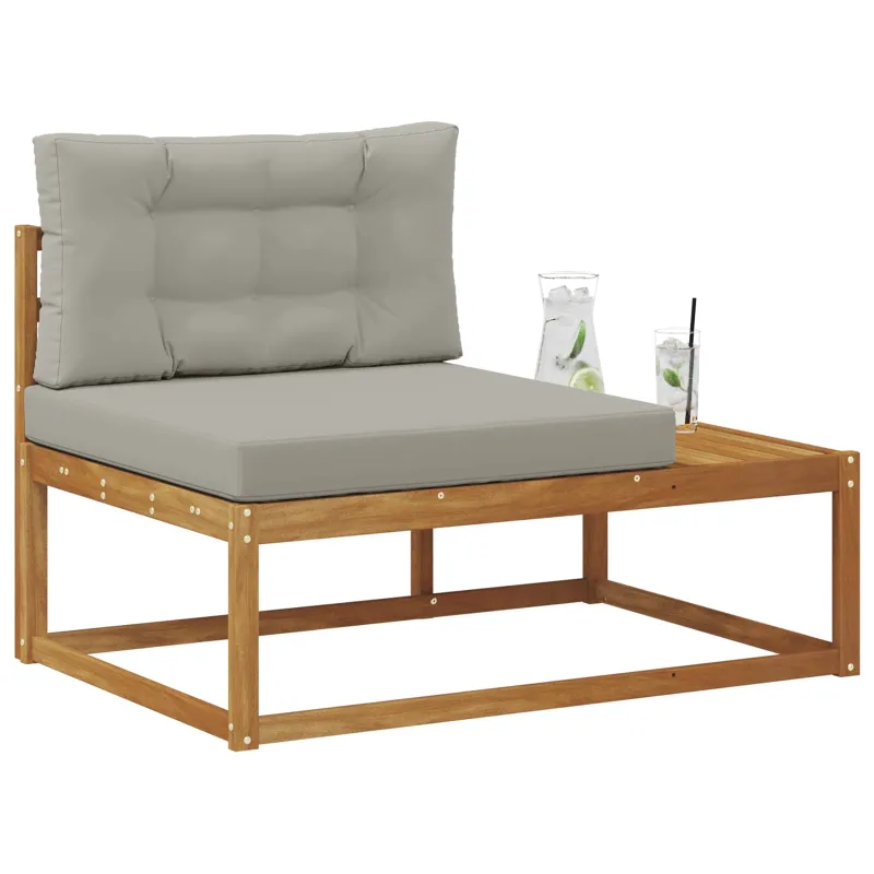 Lauko galinė sofa su pagalve Natūrali 115 x 83 x 73 cm