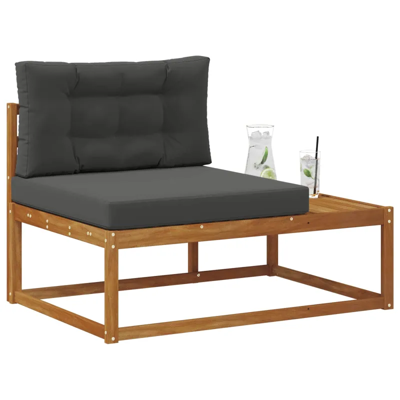Lauko galinė sofa su pagalve Natūrali 115 x 83 x 73 cm