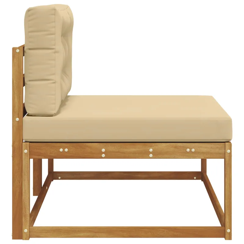 Lauko galinė sofa su pagalve Natūrali 115 x 83 x 73 cm
