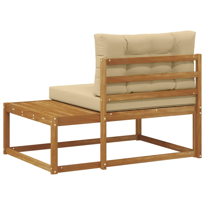 Lauko galinė sofa su pagalve Natūrali 115 x 83 x 73 cm