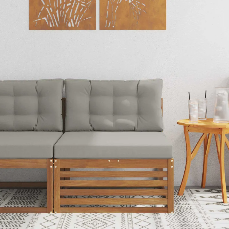 Lauko vidurinė sofa Kietos akacijos mediena Natūrali