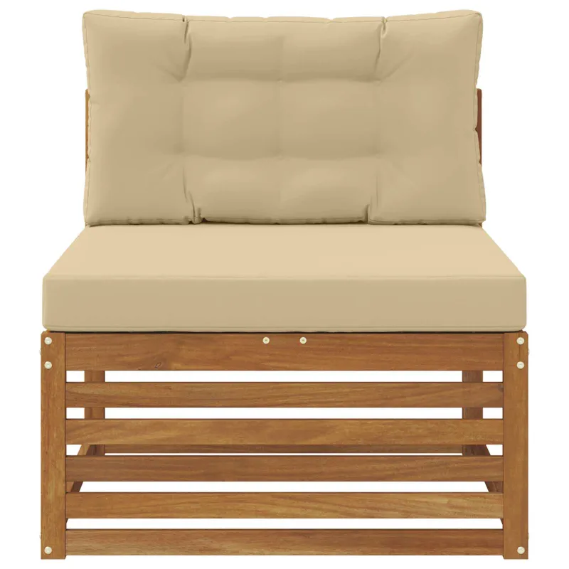 Lauko vidurinė sofa Kietos akacijos mediena Natūrali