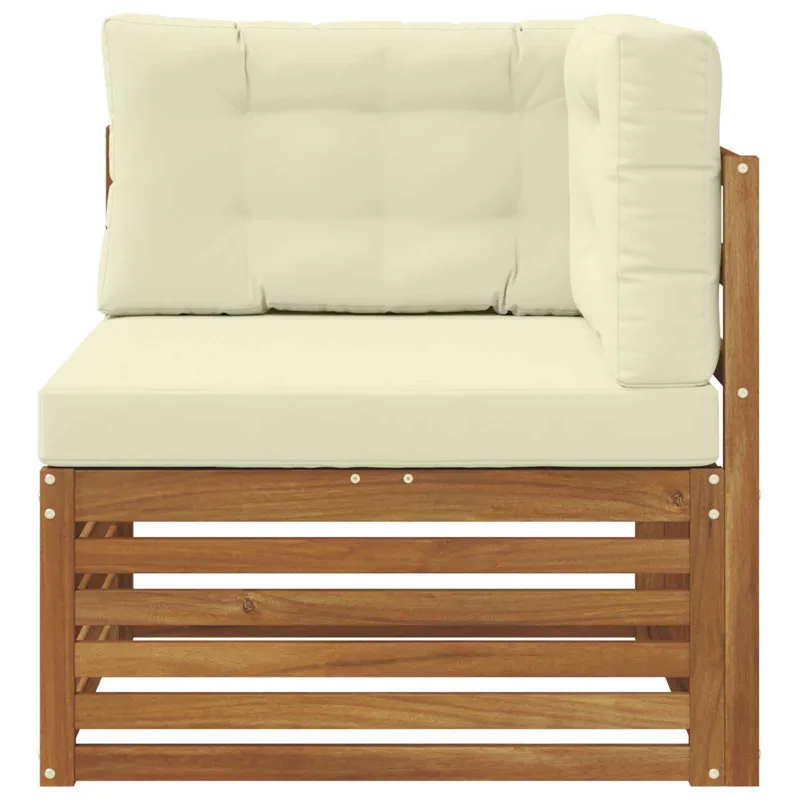 Lauko kampinis sofa Kietos akacijos mediena Natūrali