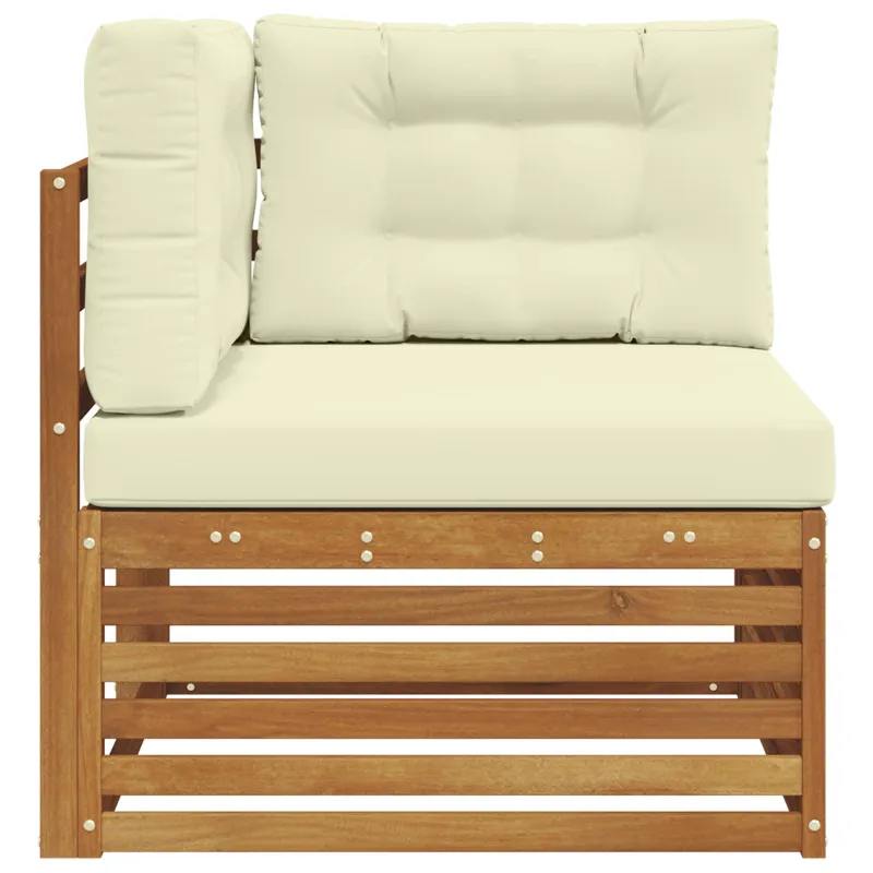 Lauko kampinis sofa Kietos akacijos mediena Natūrali