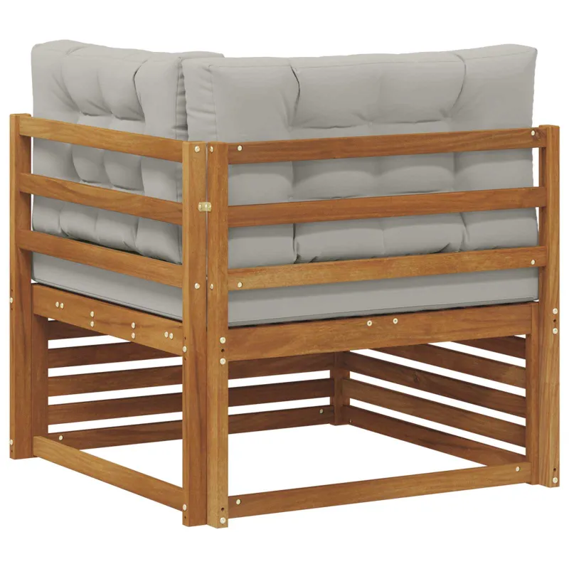 Lauko kampinė sofa Kietos akacijos mediena Natūrali
