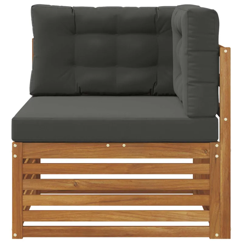 Lauko kampinis sofa Kietos akacijos mediena Natūrali