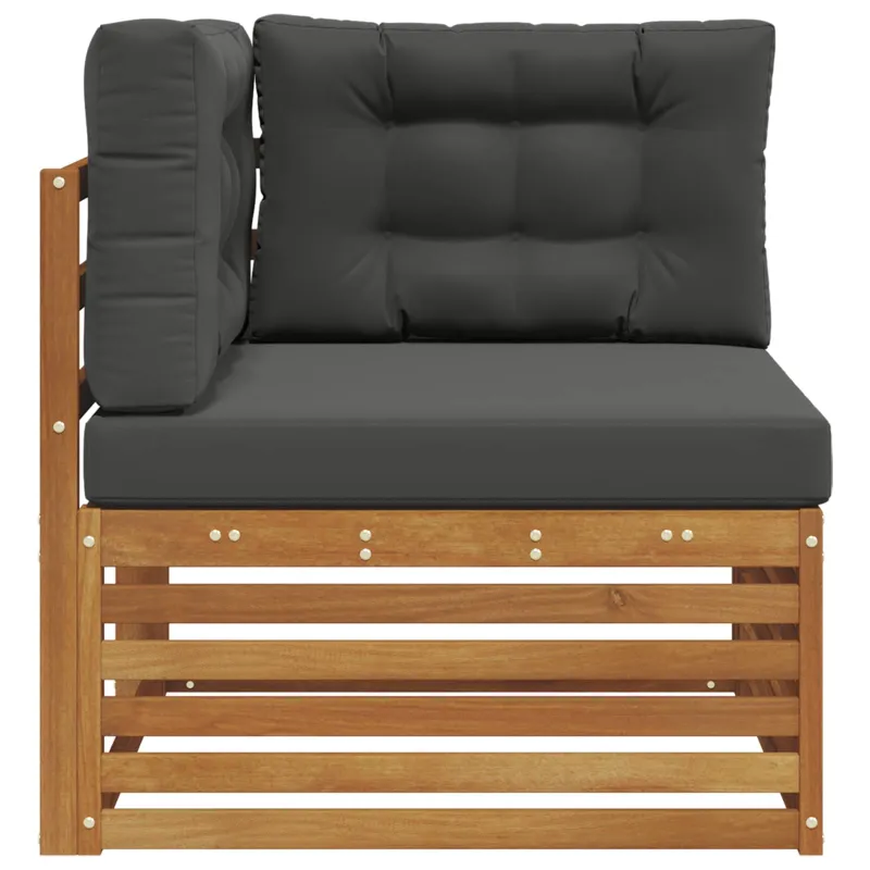Lauko kampinis sofa Kietos akacijos mediena Natūrali