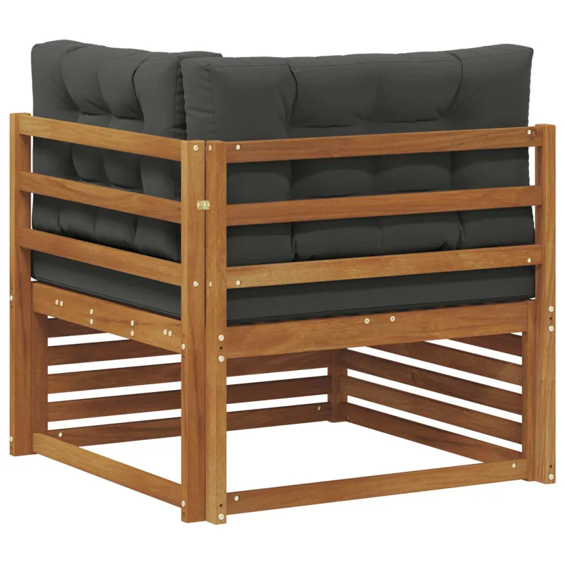 Lauko kampinis sofa Kietos akacijos mediena Natūrali