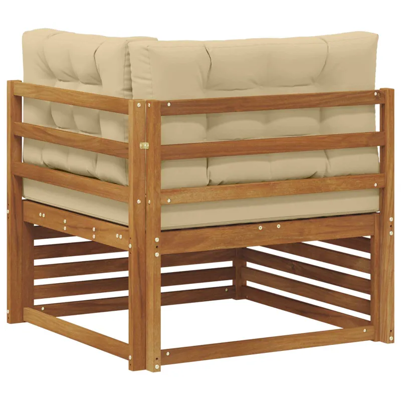 Lauko kampinis sofa Kietos akacijos mediena Natūrali