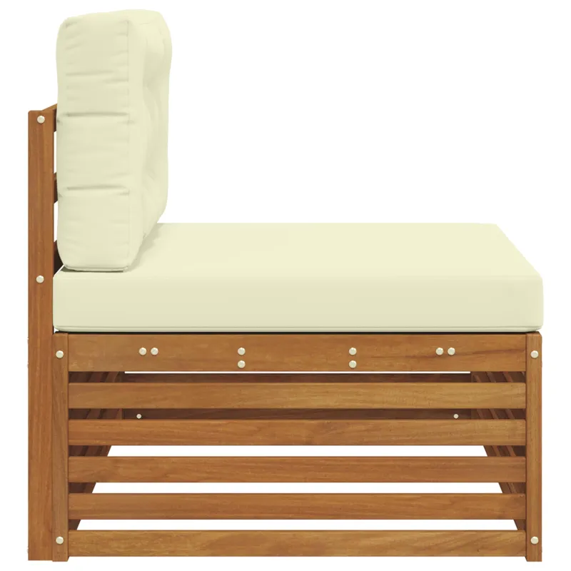 Lauko galinė sofa su pagalve Natūrali 115 x 83 x 73 cm