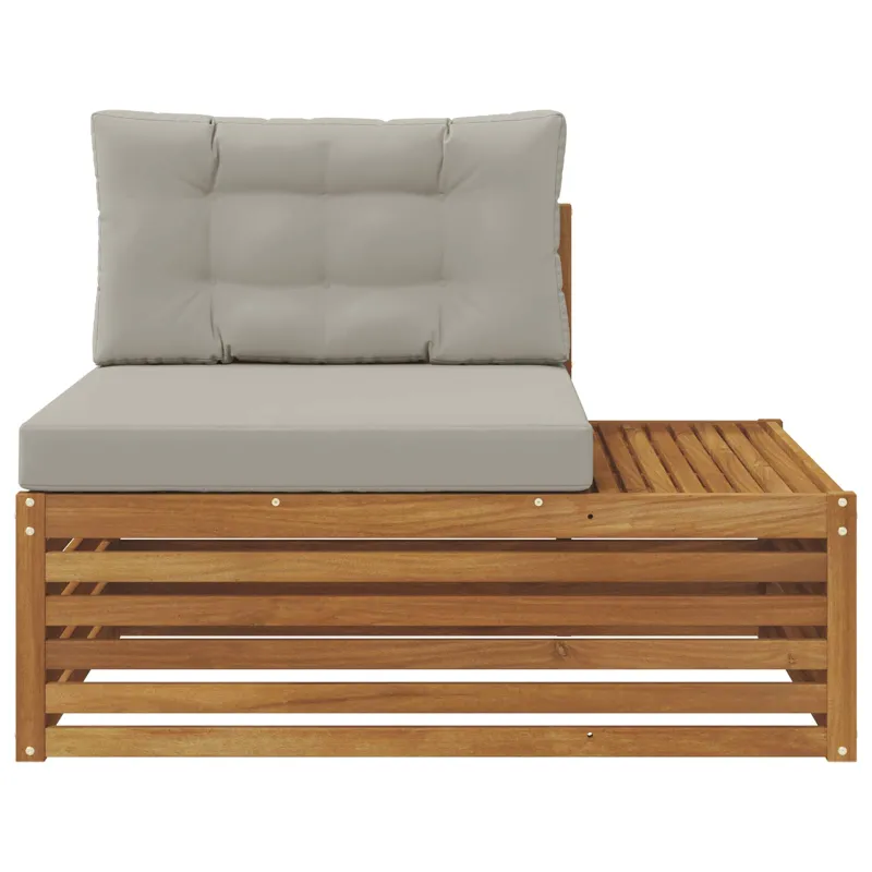 Lauko galinė sofa 3 Vienetas Natūrali ir šviesiai pilka