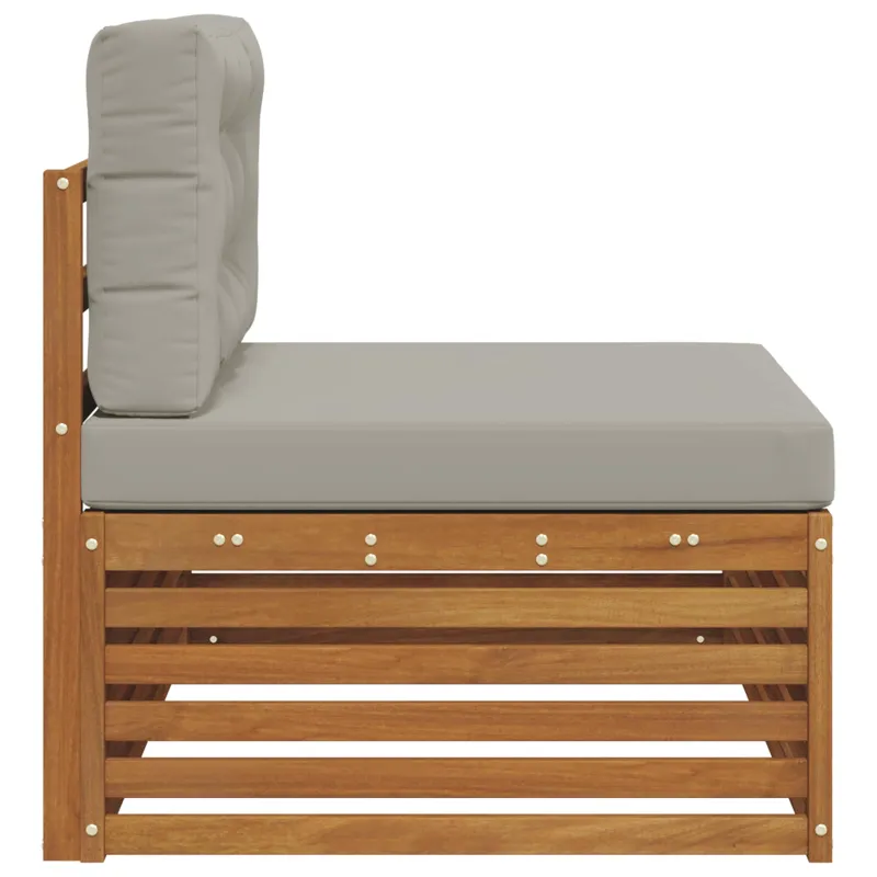 Lauko galinė sofa 3 Vienetas Natūrali ir šviesiai pilka