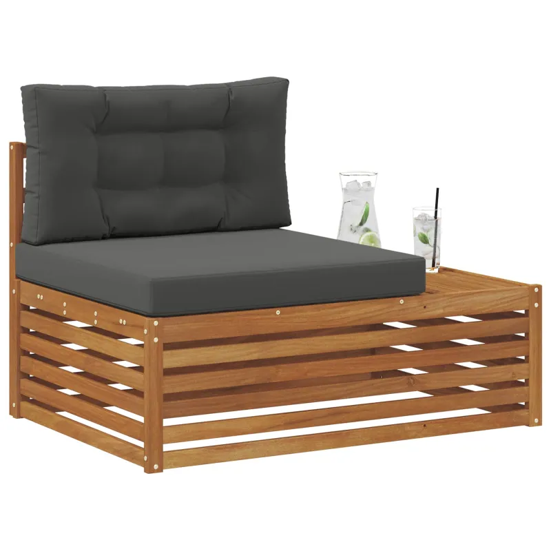 Lauko galinė sofa su pagalve Natūrali 115 x 83 x 73 cm
