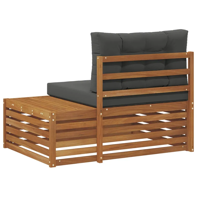 Lauko galinė sofa su pagalve Natūrali 115 x 83 x 73 cm