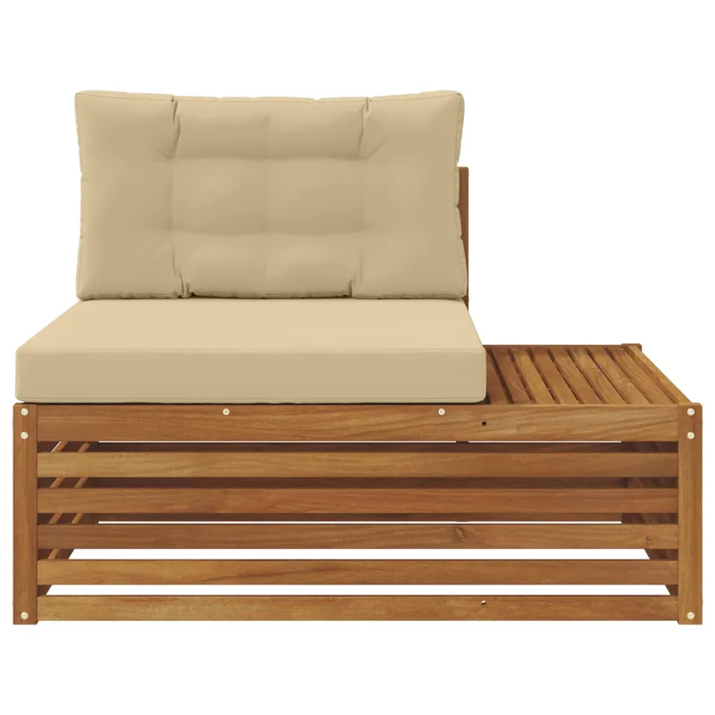 Lauko galinė sofa su pagalve 3 Vienetas Natūralus ir bežinis