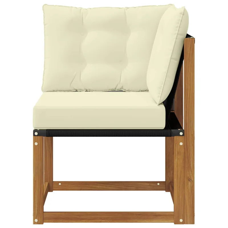 Lauko kampinis sofa Kietas akacijos medis ir tekstileno audinys