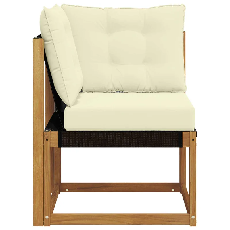 Lauko kampinis sofa Kietas akacijos medis ir tekstileno audinys