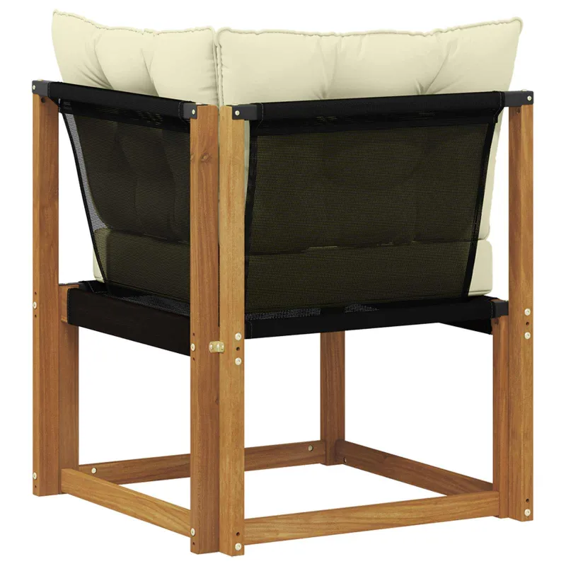 Lauko kampinis sofa Kietas akacijos medis ir tekstileno audinys