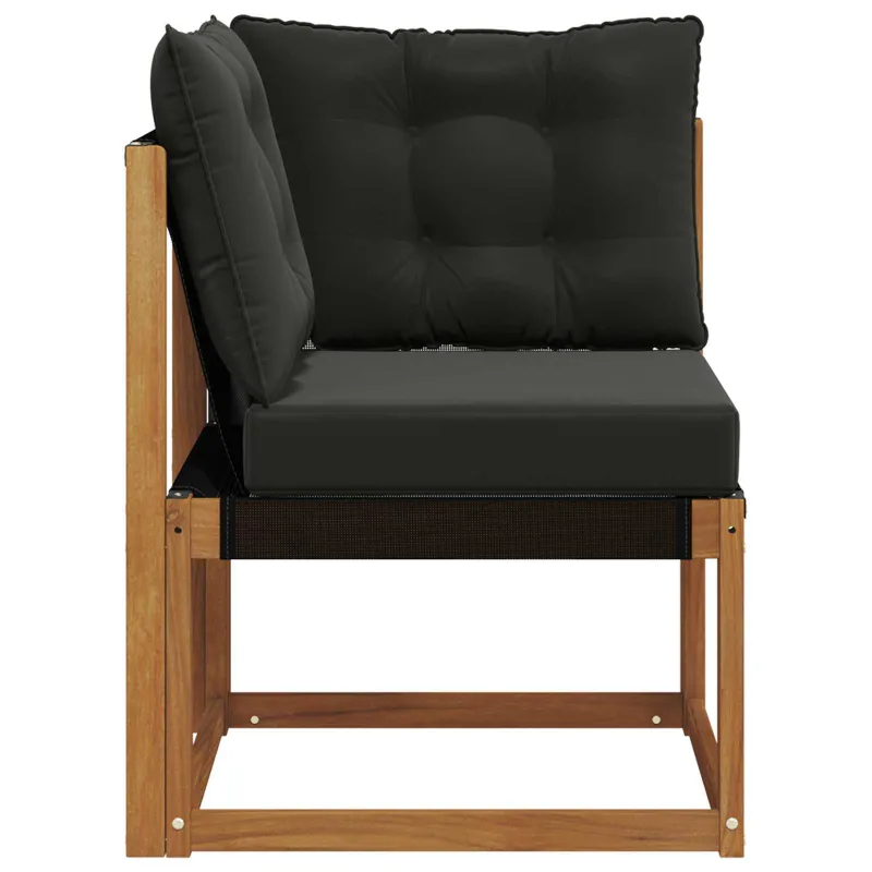 Lauko kampinė sofa Kietas akacijos medis ir tekstilenas