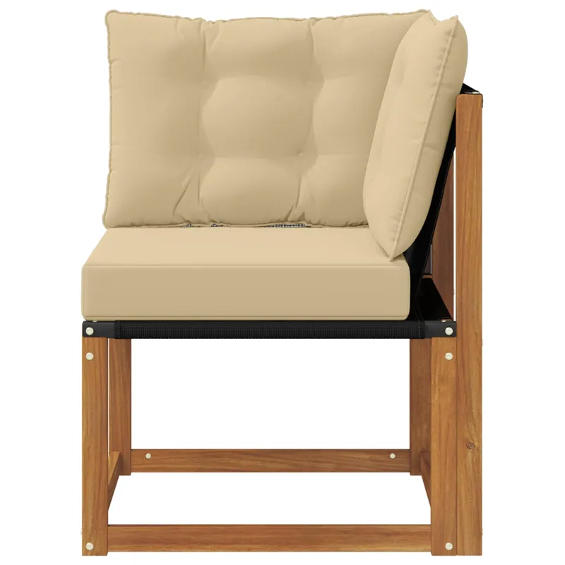 Lauko kampinė sofa Kietas akacijos medis ir tekstilenas