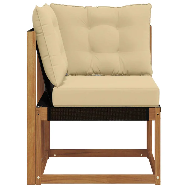 Lauko kampinė sofa Kietas akacijos medis ir tekstilenas
