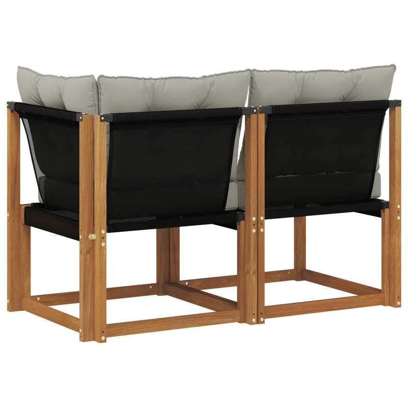 Lauko vidurinė ir kampinė sofa su pagalve 2 Vienetas Natūrali