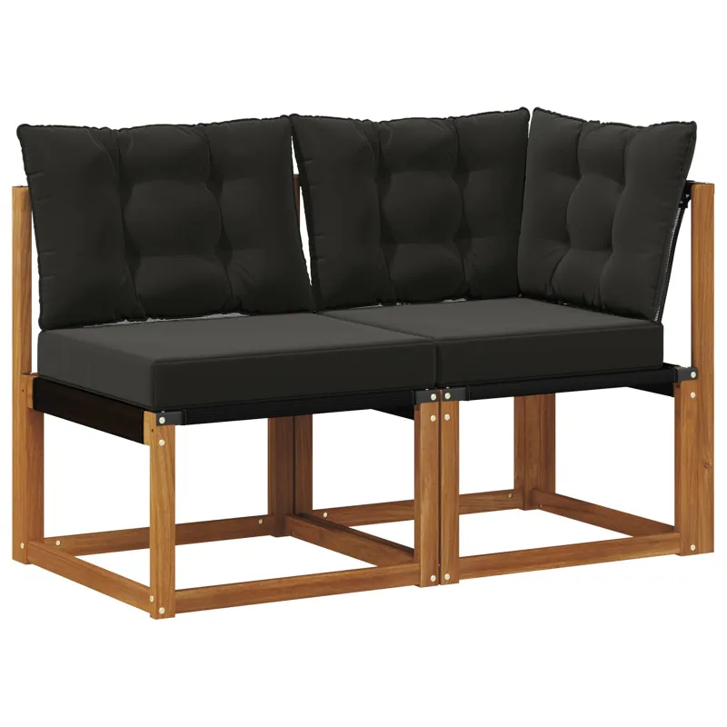 Lauko vidurinė ir kampinė sofa su pagalve 2 Vienetas Natūrali