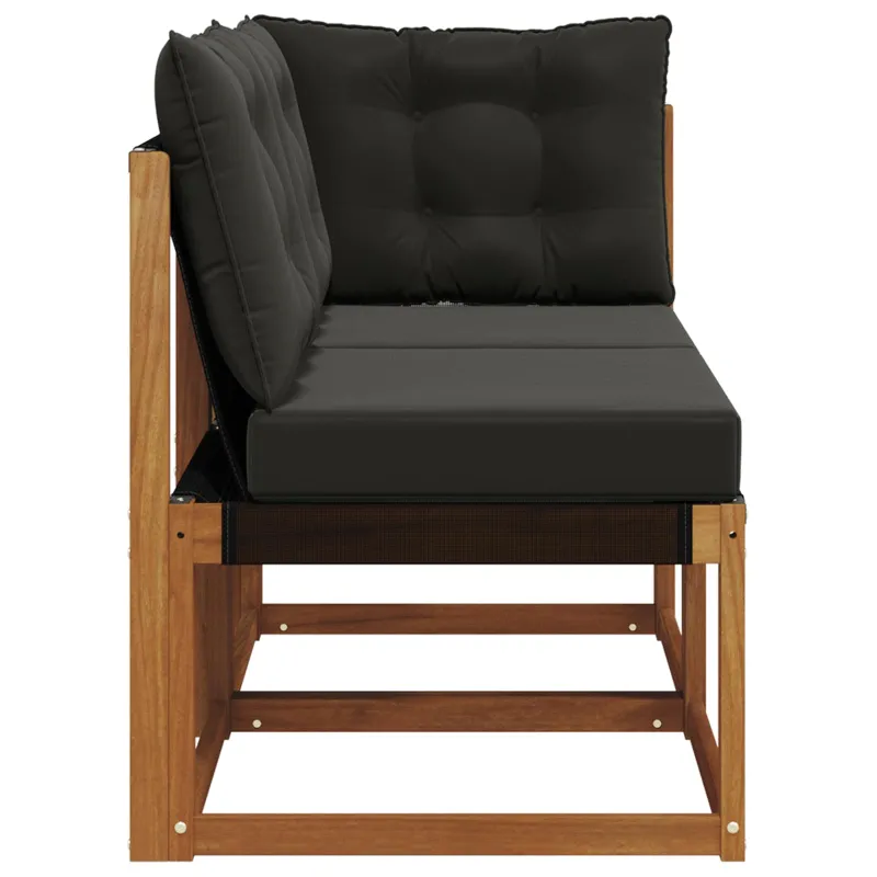 Lauko vidurinė ir kampinė sofa su pagalve 2 Vienetas Natūrali