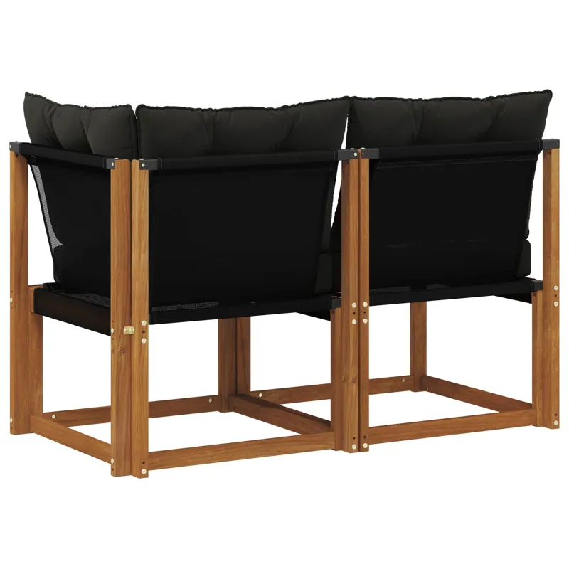 Lauko vidurinė ir kampinė sofa su pagalve 2 Vienetas Natūrali