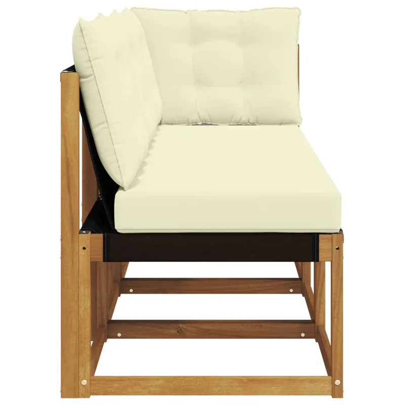 Lauko vidurinė ir kampinė sofa su pagalve 3 Vienetas Natūrali