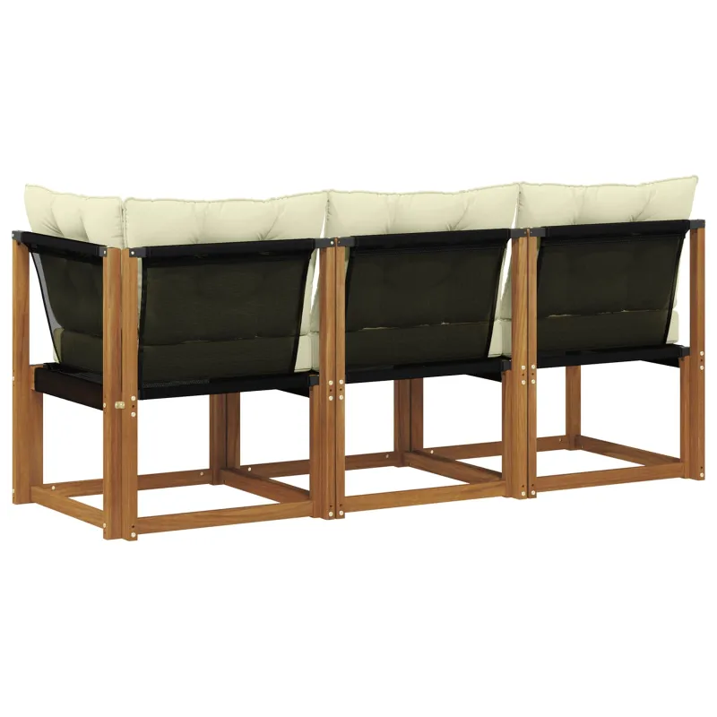 Lauko vidurinė ir kampinė sofa su pagalve 3 Vienetas Natūrali