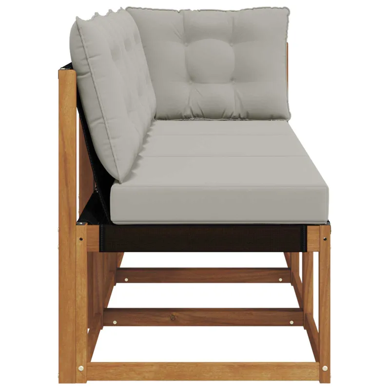 Lauko vidurinė ir kampinė sofa su pagalve 3 Vienetas Natūrali