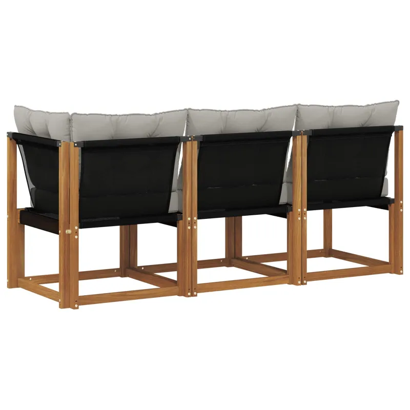 Lauko vidurinė ir kampinė sofa su pagalve 3 Vienetas Natūrali
