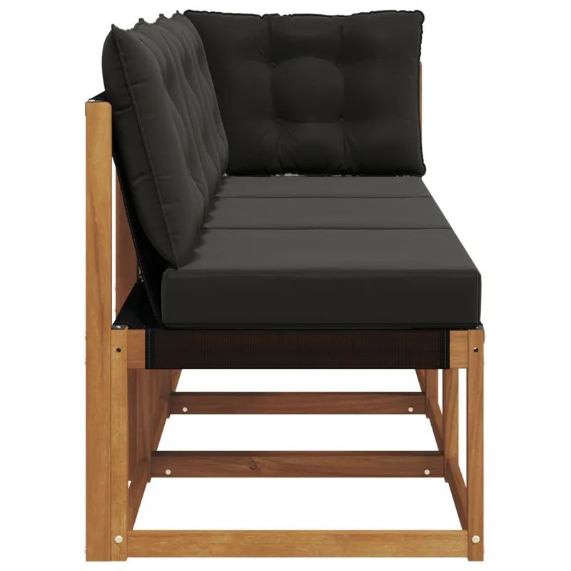 Lauko vidurinė ir kampinė sofa su pagalve 3 Vienetas Natūrali