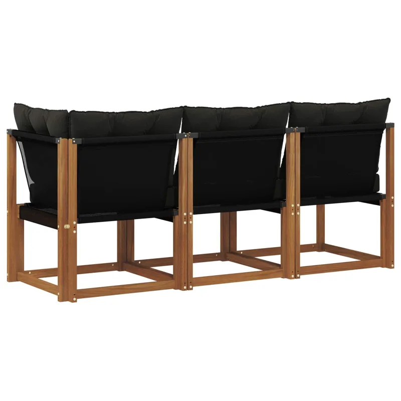 Lauko vidurinė ir kampinė sofa su pagalve 3 Vienetas Natūrali