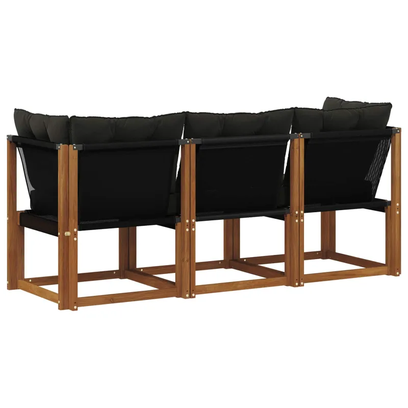 Lauko vidurinė ir kampinė sofa su pagalve 3 Vienetas Natūrali