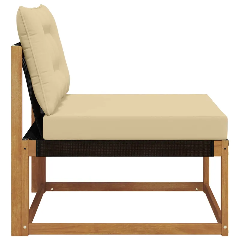 Sekcija sofa vienetai Kietasis akacijos medis ir Textilene