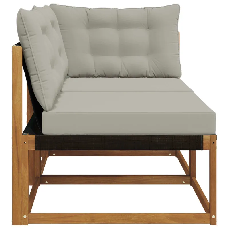 Lauko vidurinė ir kampinė sofa su pagalve 2 Vienetas Natūrali