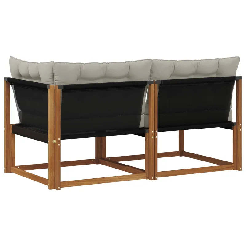 Lauko vidurinė ir kampinė sofa su pagalve 2 Vienetas Natūrali
