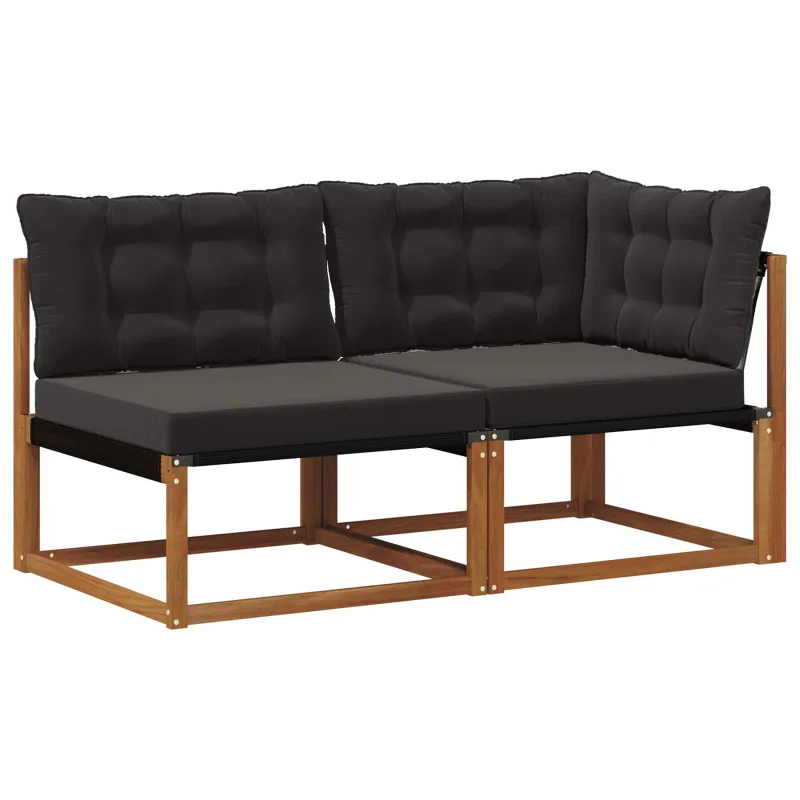 Lauko vidurinė ir kampinė sofa su pagalve 7 Vienetas Natūrali