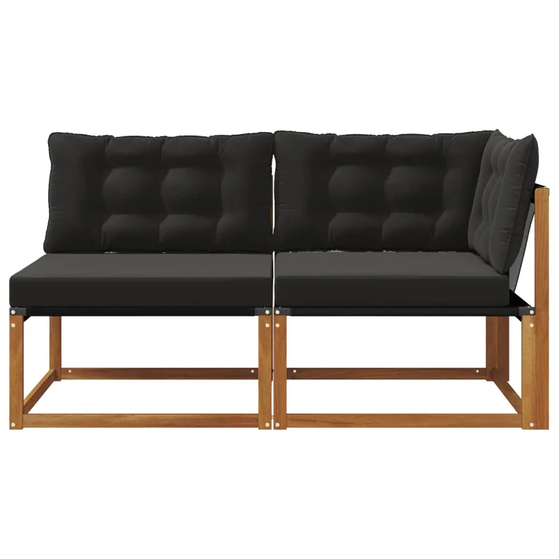 Lauko vidurinė ir kampinė sofa su pagalve 7 Vienetas Natūrali