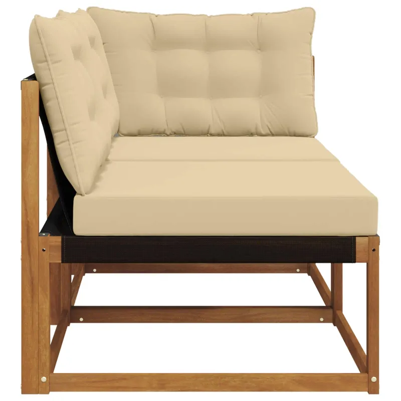Lauko vidurinė ir kampinė sofa su pagalve 7 Vienetas Natūrali