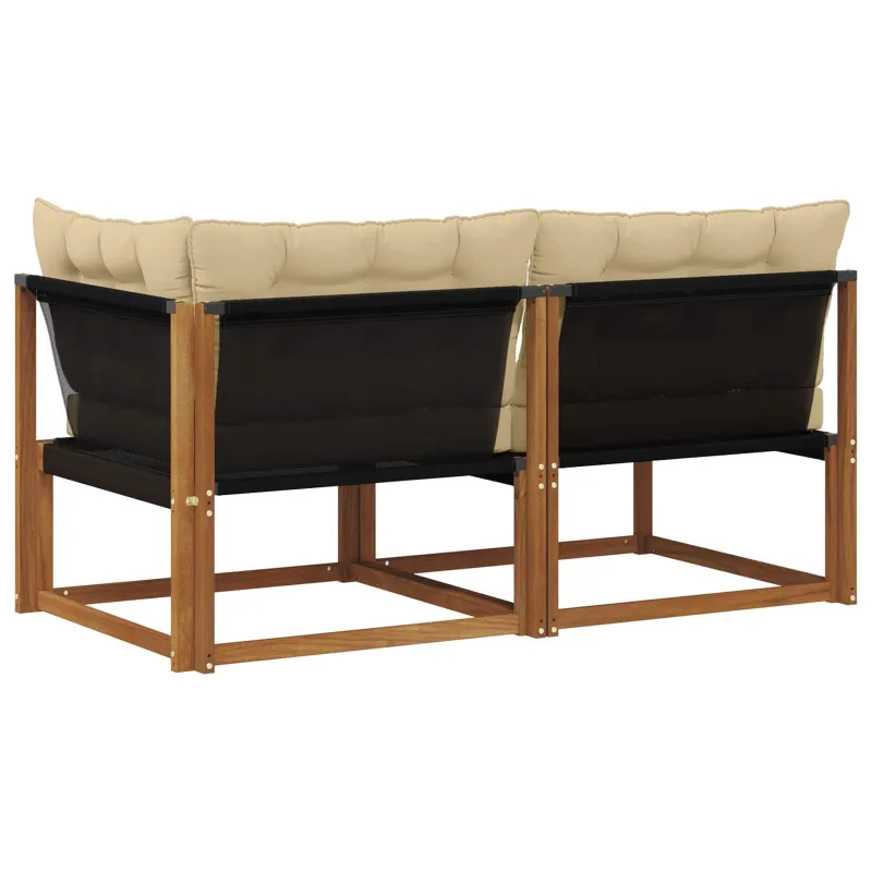 Lauko vidurinė ir kampinė sofa su pagalve 7 Vienetas Natūrali