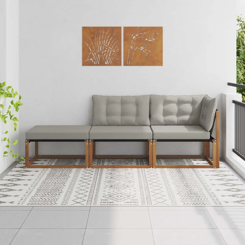 Sekcija sofa vienetai 3 Vienetas Natūrali ir šviesiai pilka