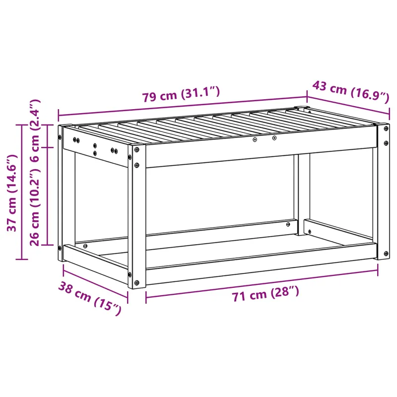 Lauko Taburets Natūrali 79 x 43 x 37 cm Kietos akacijos mediena