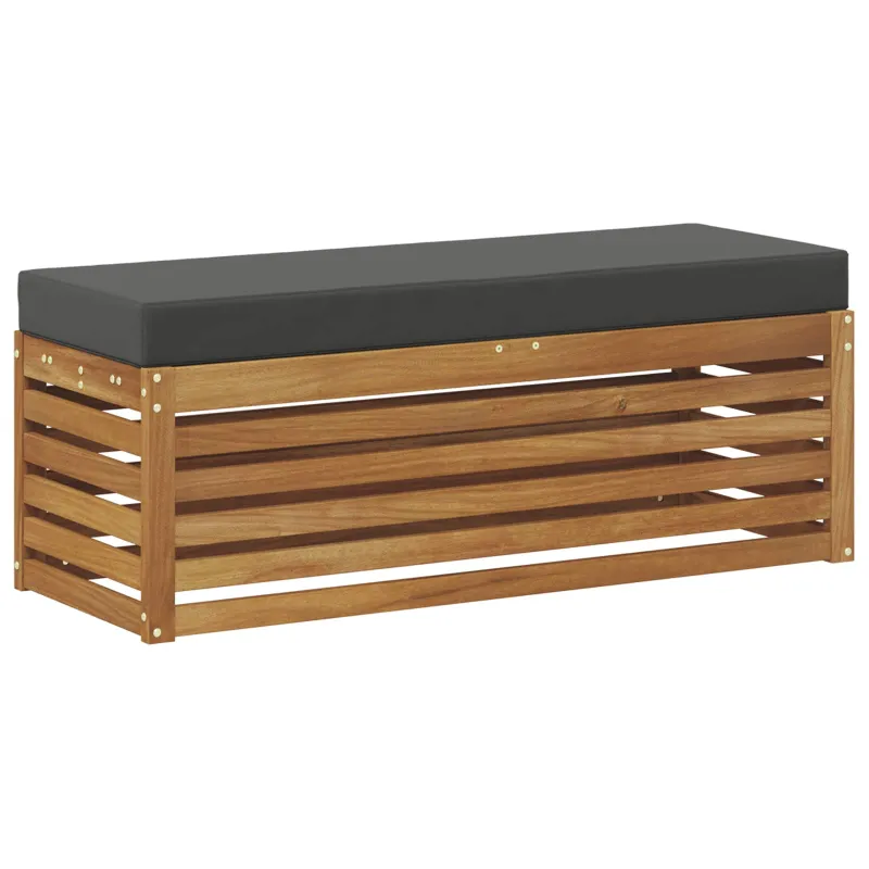 Pufas su pagalve Natūralus ir antracitas 115 x 43 x 37 cm