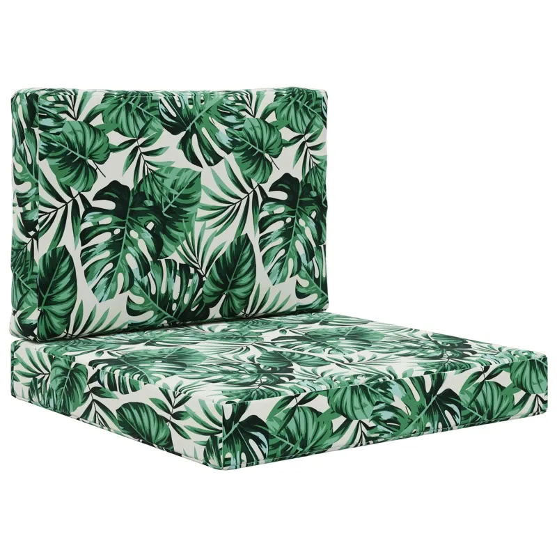 Lauko sofa pagalvėlė 2 pcs Lapų raštas Poliesteris