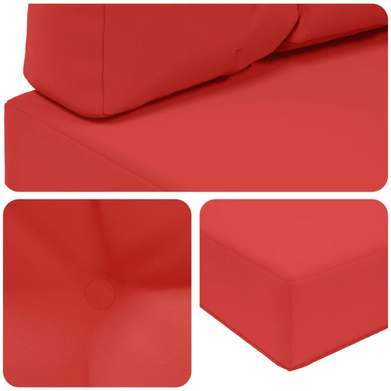Lauko sofa pagalvėlė 2 pcs Raudona Poliesteris