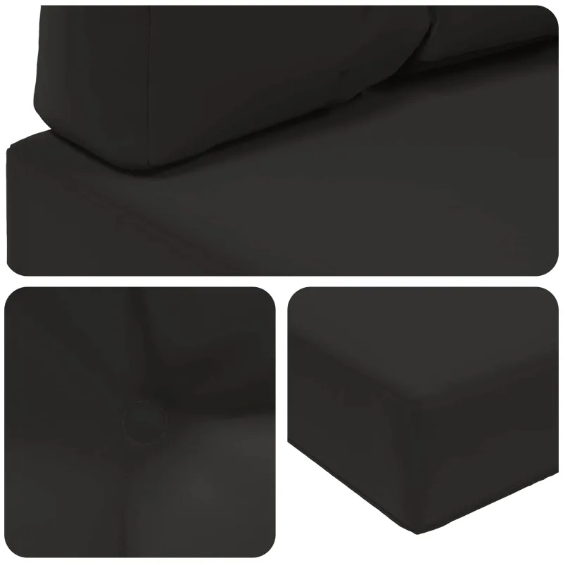 Lauko sofa pagalvėlė 2 pcs Juodas Poliesteris