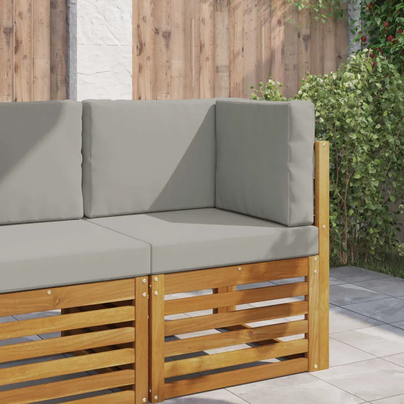 Lauko sofa pagalvėlė 3 pcs Pilka Poliesteris